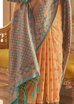 Beige Spun Silk Saree With Blouse Piece - Indian Silk House Agencies