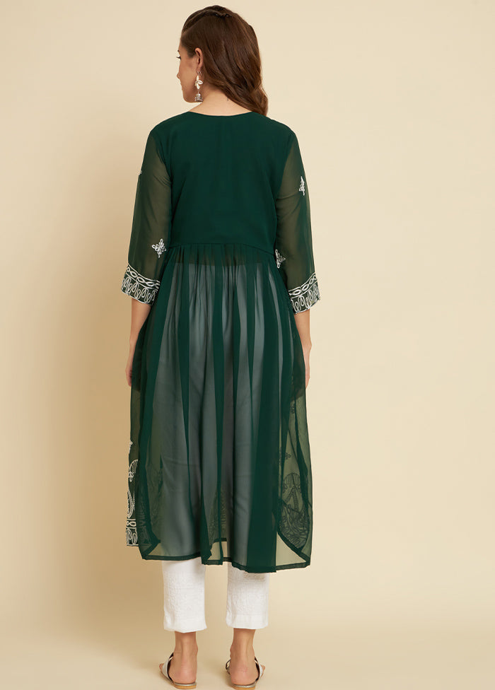 Green Readymade Georgette Kurti