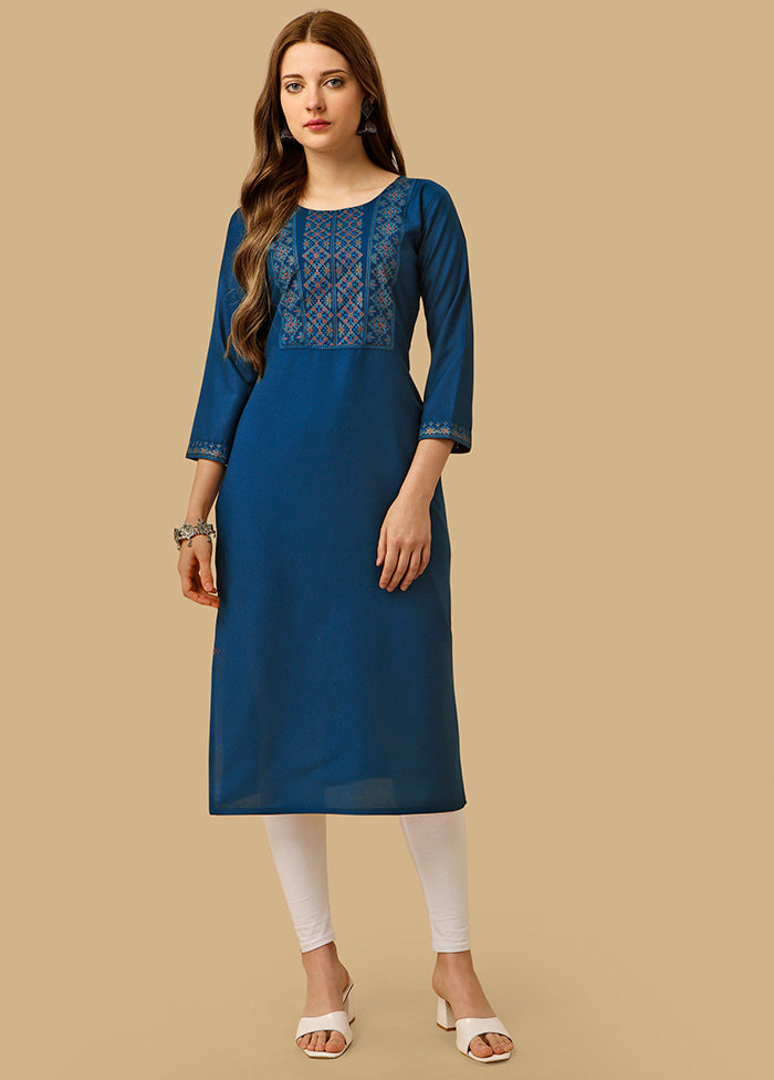 Blue Readymade Rayon Kurti