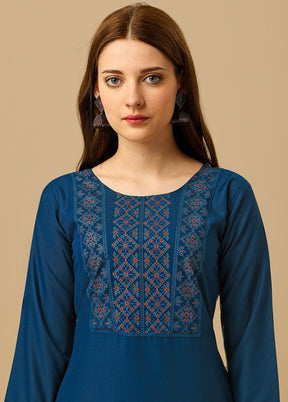 Blue Readymade Rayon Kurti