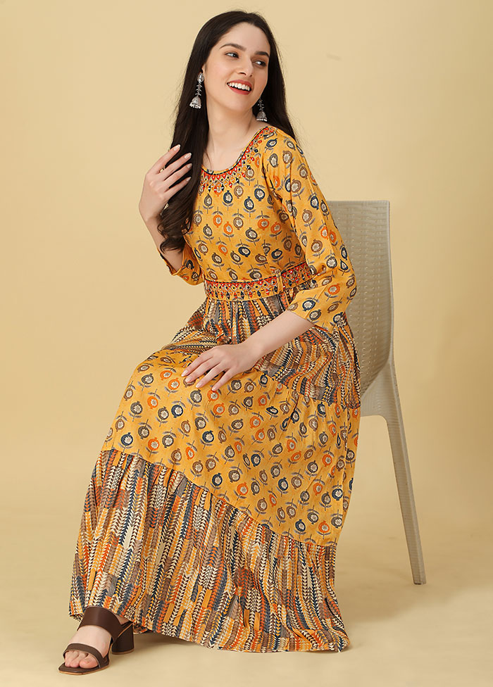 Yellow Readymade Rayon Kurti