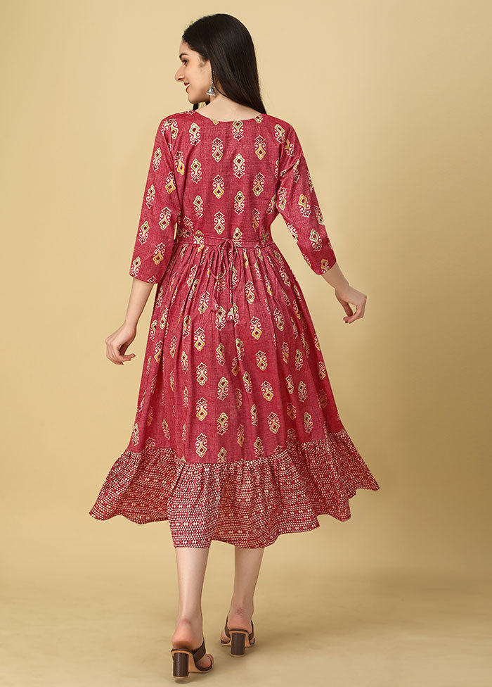 Pink Readymade Rayon Kurti