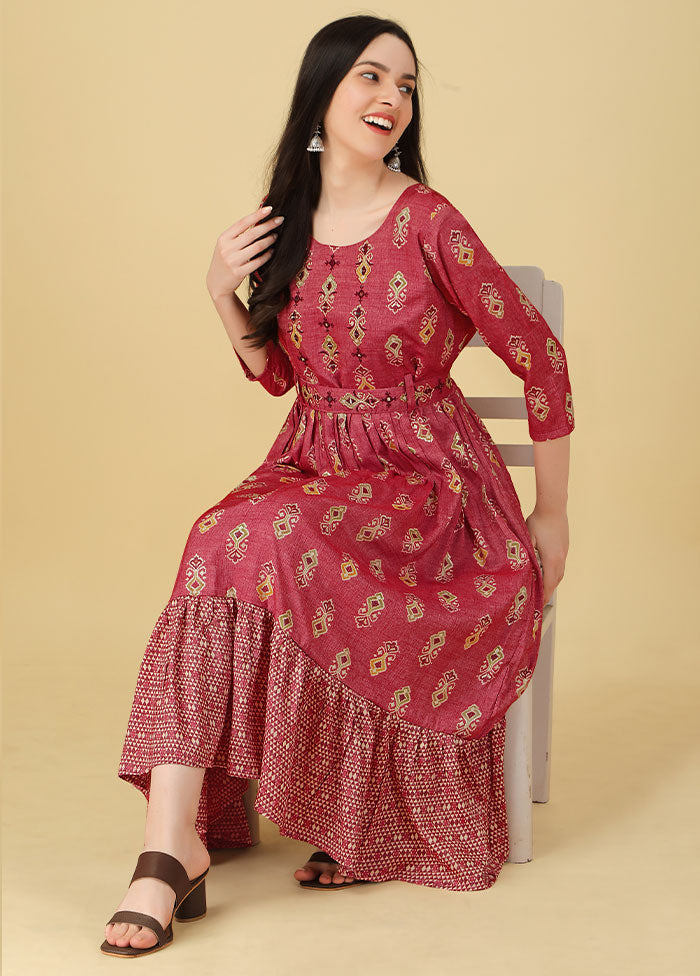 Pink Readymade Rayon Kurti