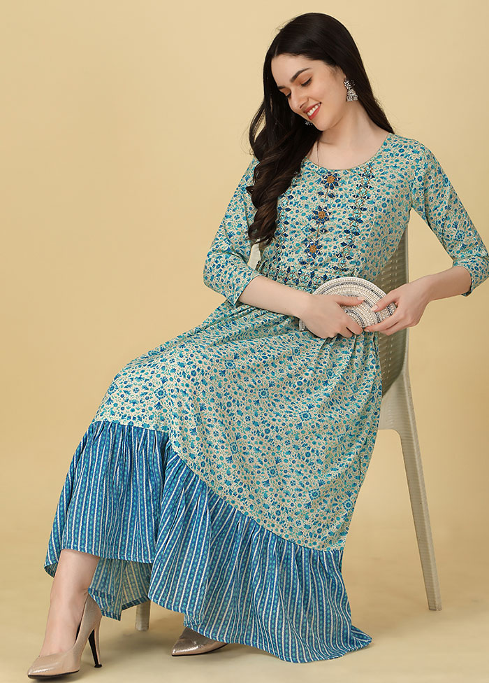 Blue Readymade Rayon Kurti