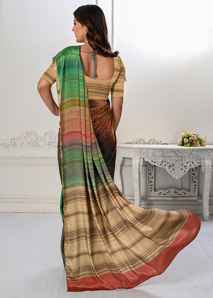 Black Spun Silk Saree With Blouse Piece - Indian Silk House Agencies