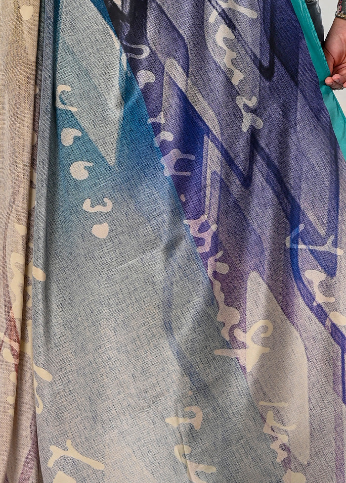 Grey Spun Silk Saree With Blouse Piece - Indian Silk House Agencies