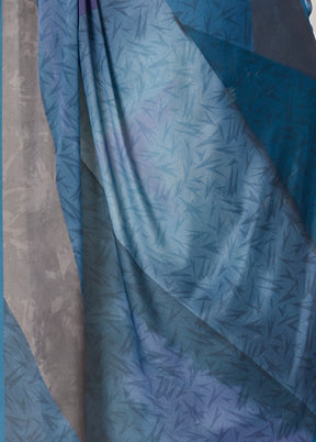 Blue Spun Silk Saree With Blouse Piece - Indian Silk House Agencies