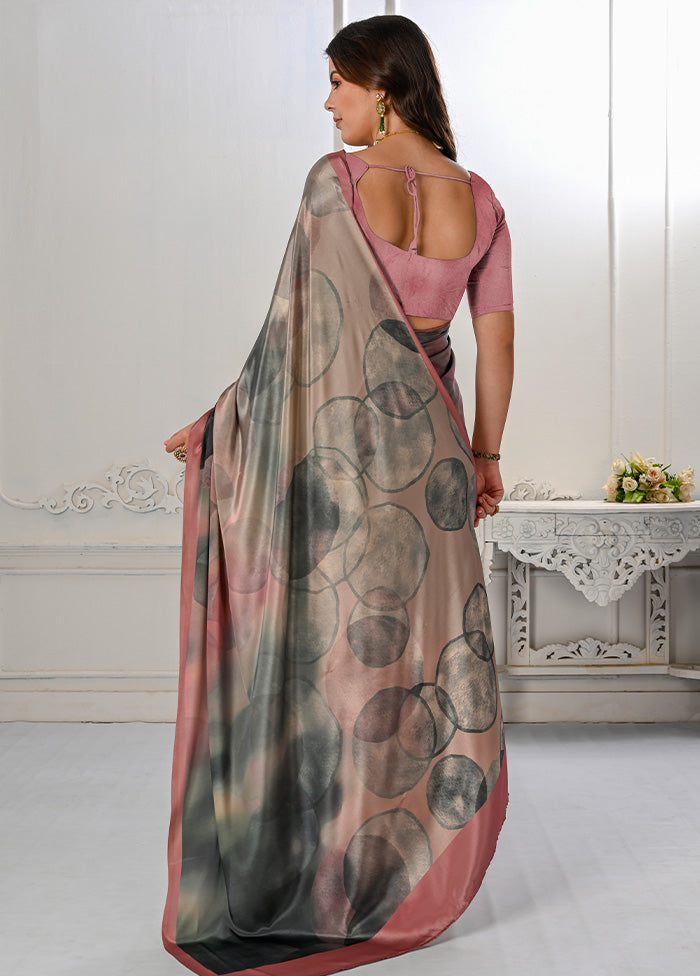 Peach Spun Silk Saree With Blouse Piece - Indian Silk House Agencies