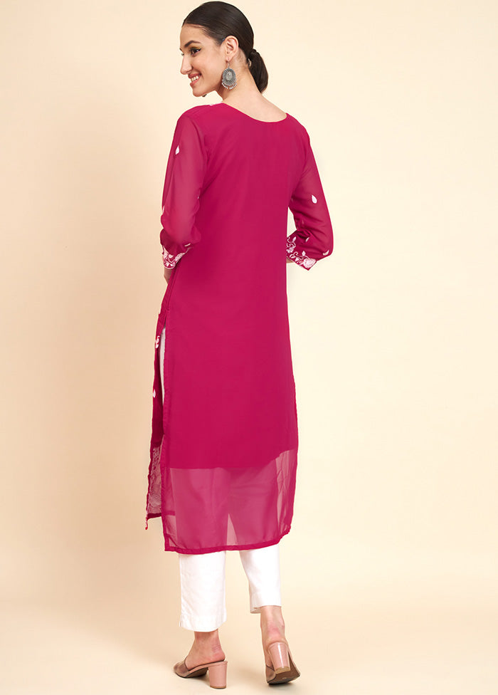 Pink Readymade Georgette Kurti - Indian Silk House Agencies