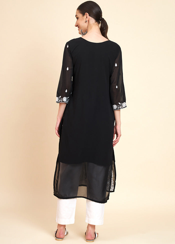 Black Readymade Georgette Kurti - Indian Silk House Agencies