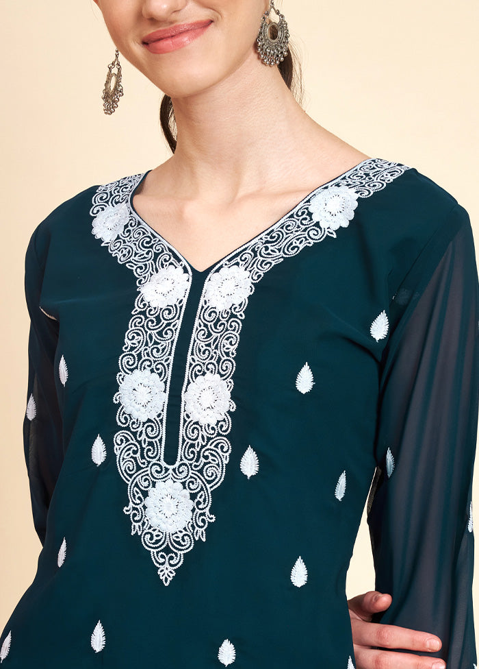 Orange Readymade Georgette Kurti - Indian Silk House Agencies