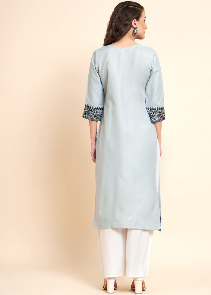 Grey Readymade Cotton Kurti