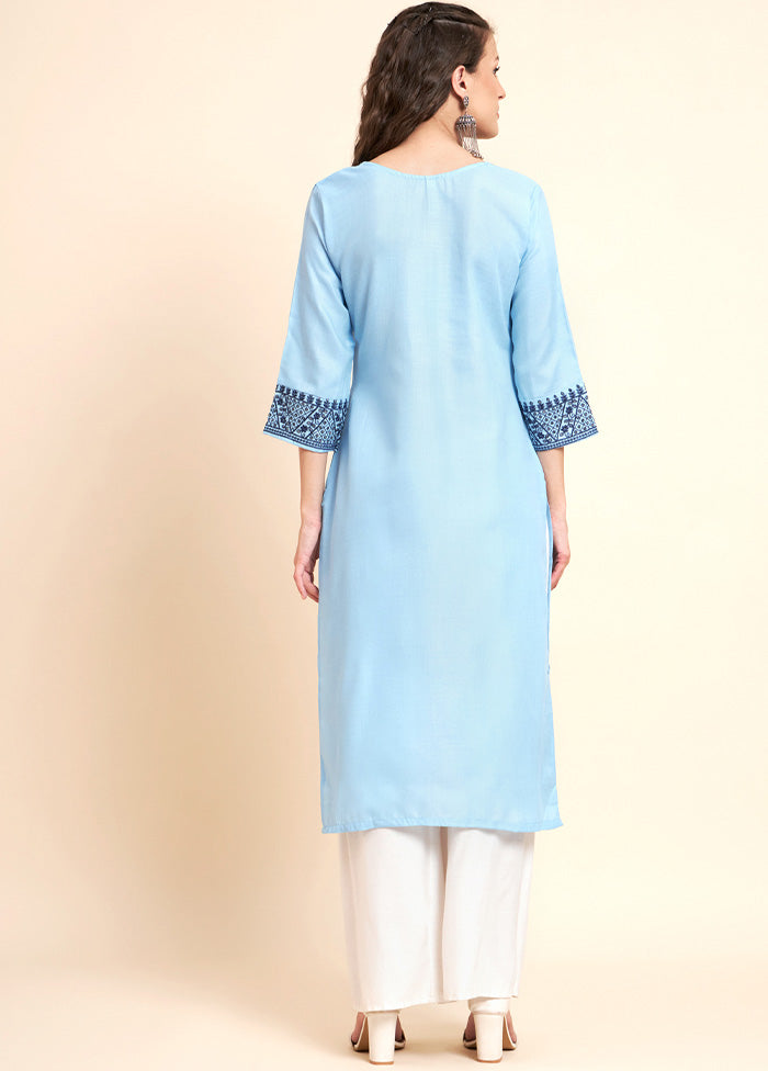 Blue Readymade Cotton Kurti - Indian Silk House Agencies