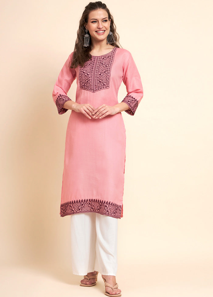 Pink Readymade Cotton Kurti