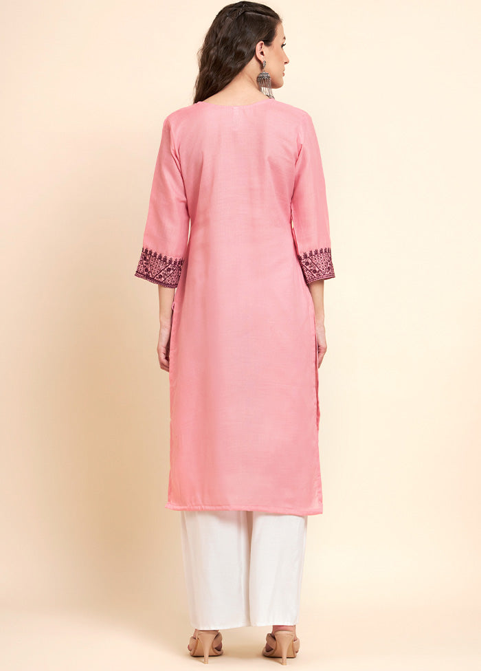 Pink Readymade Cotton Kurti