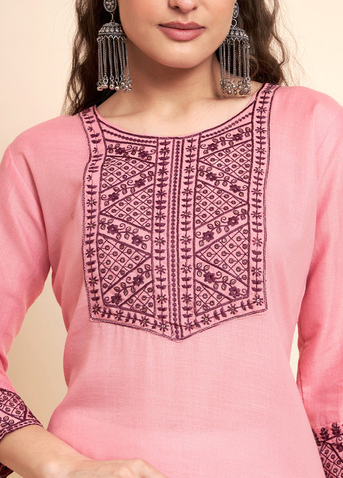 Pink Readymade Cotton Kurti - Indian Silk House Agencies