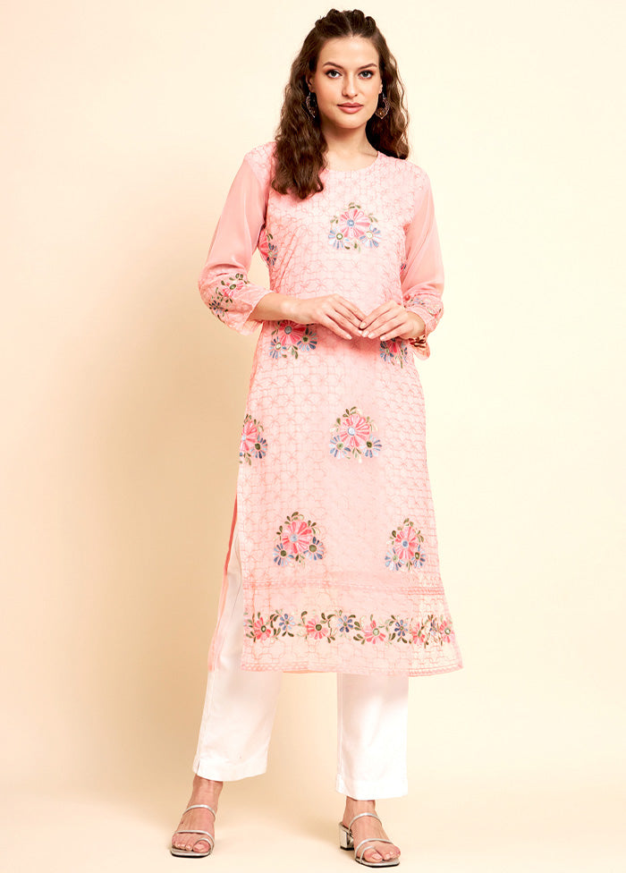 Pink Readymade Georgette Kurti