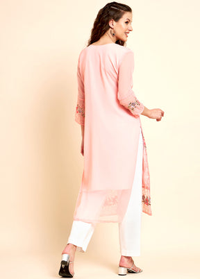 Pink Readymade Georgette Kurti