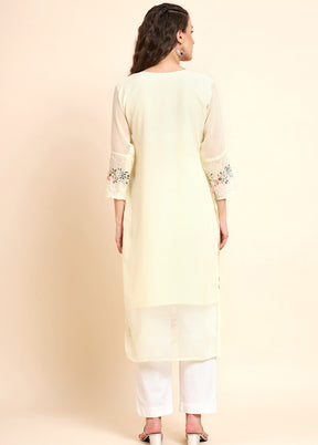 Yellow Readymade Georgette Kurti