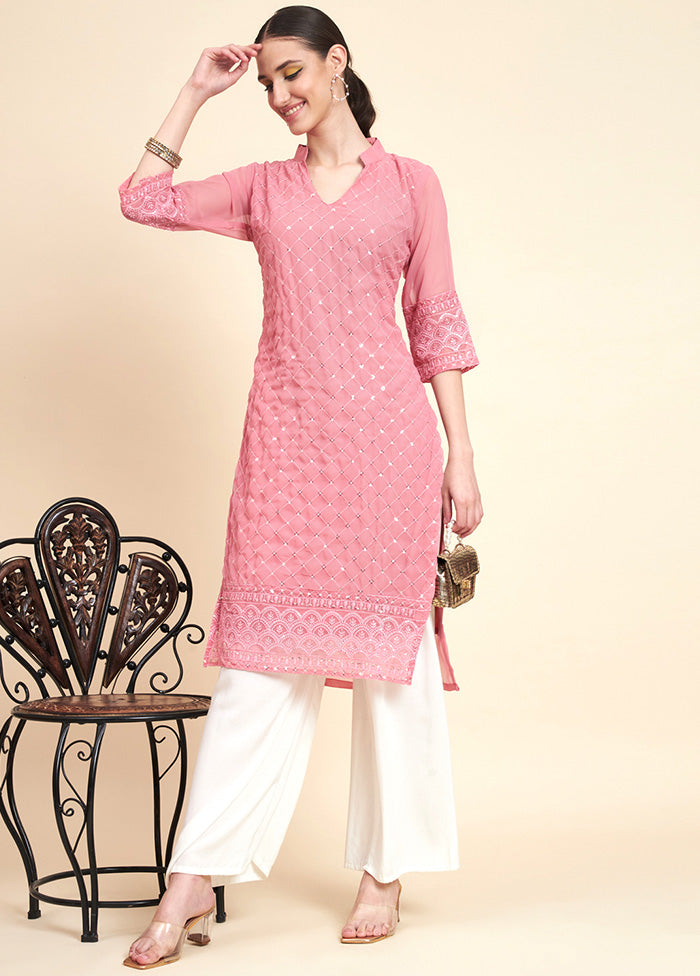 Pink Readymade Georgette Kurti