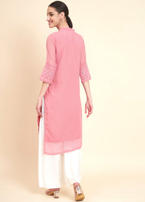 Pink Readymade Georgette Kurti