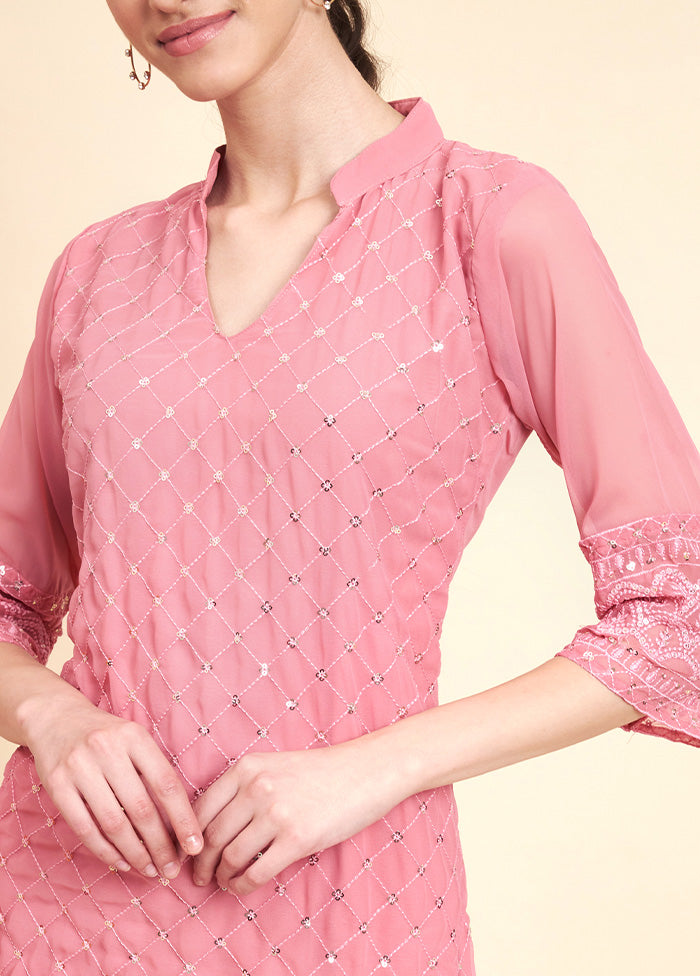 Pink Readymade Georgette Kurti