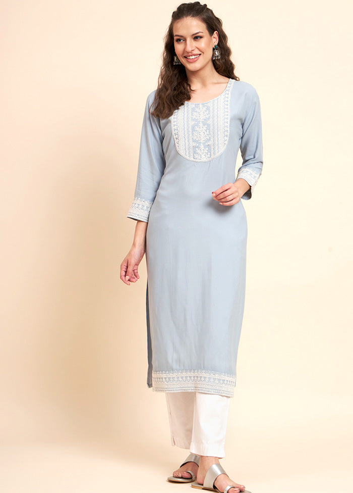 Blue Readymade Rayon Kurti