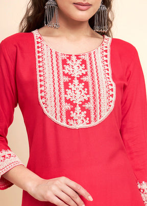 Pink Readymade Rayon Kurti - Indian Silk House Agencies