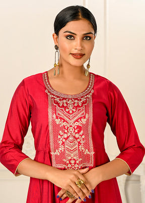 Red Readymade Cotton Kurti - Indian Silk House Agencies