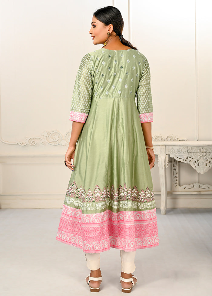 Pista Green Readymade Cotton Kurti - Indian Silk House Agencies