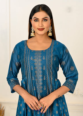 Blue Readymade Cotton Kurti - Indian Silk House Agencies