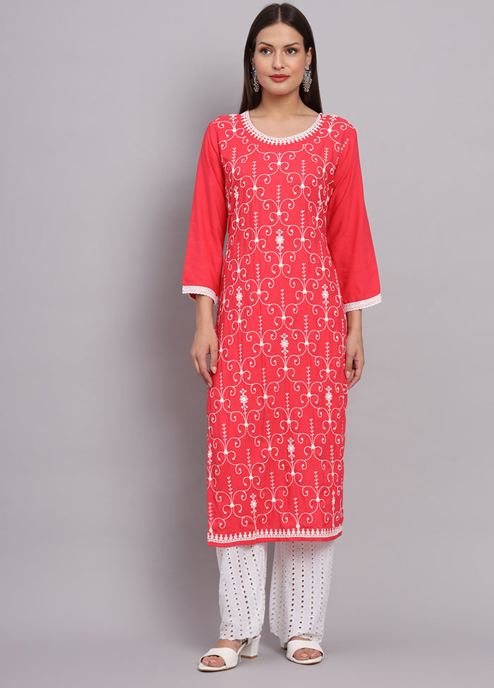 Pink Readymade Rayon Kurti