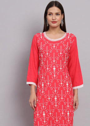 Pink Readymade Rayon Kurti - Indian Silk House Agencies