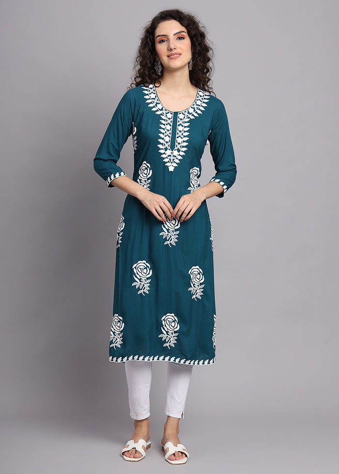 Blue Readymade Rayon Kurti