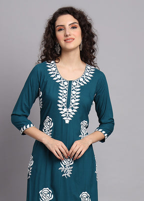 Blue Readymade Rayon Kurti