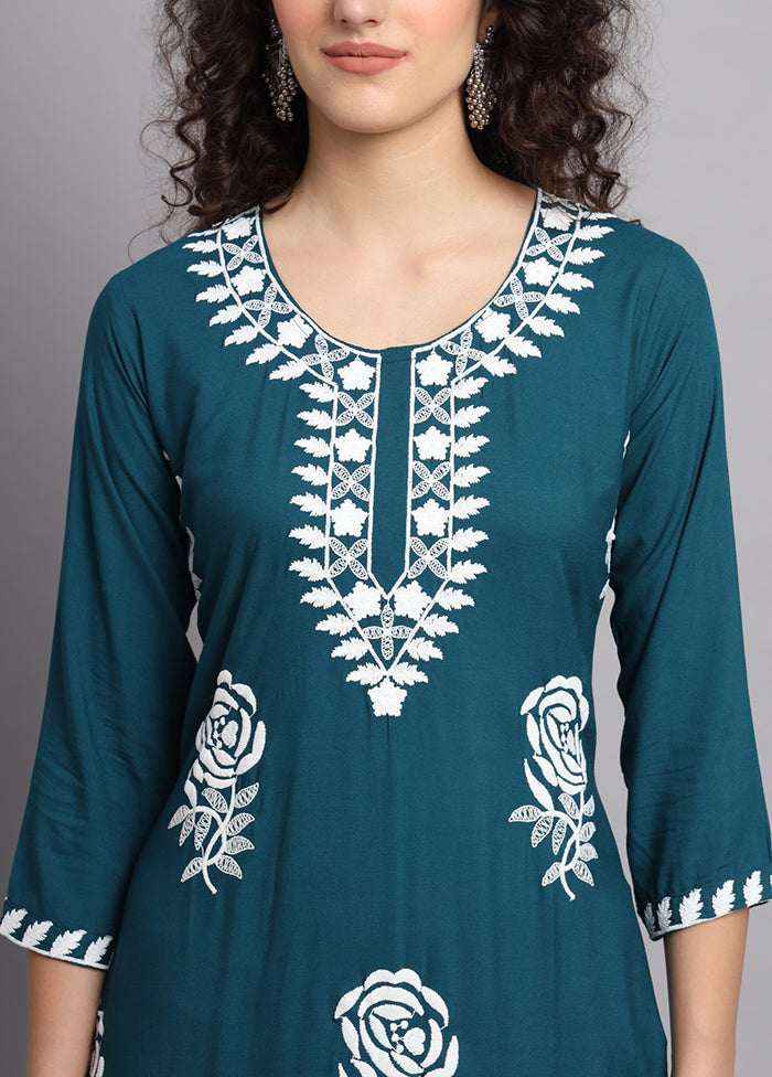 Blue Readymade Rayon Kurti