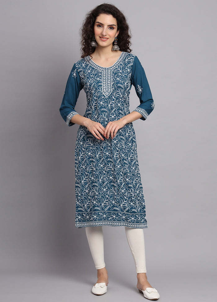 Blue Readymade Rayon Kurti