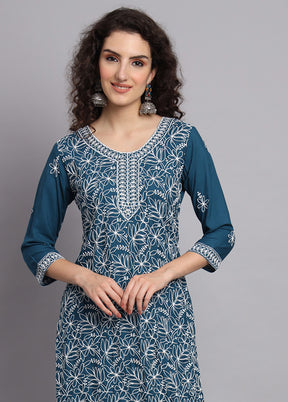 Blue Readymade Rayon Kurti