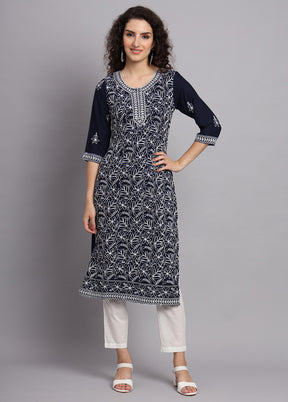 Blue Readymade Rayon Kurti