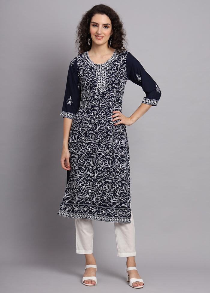 Blue Readymade Rayon Kurti