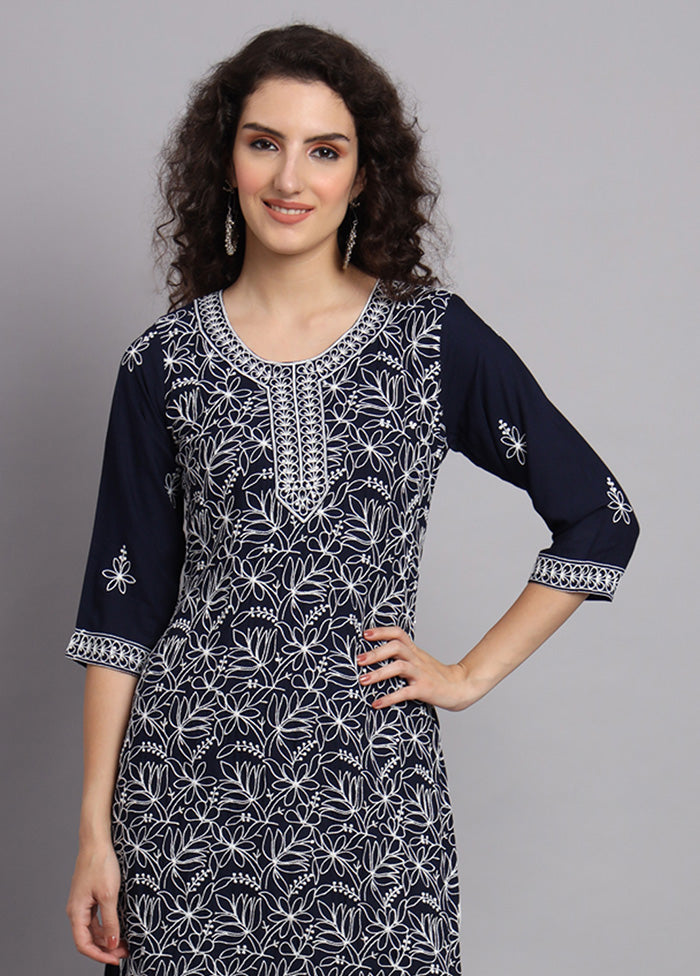 Blue Readymade Rayon Kurti