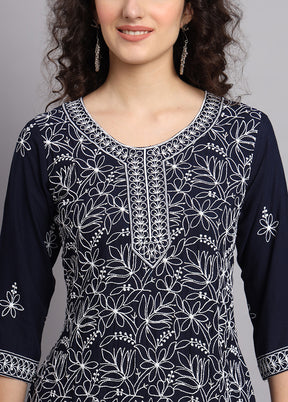 Blue Readymade Rayon Kurti