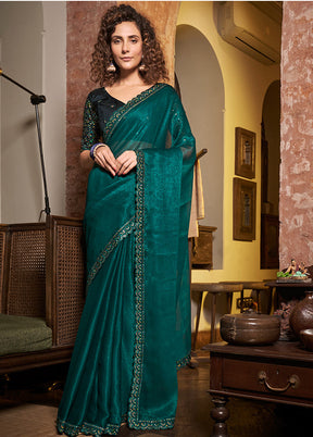 Rama Tissue Silk Saree With Blouse Piece - Indian Silk House Agencies