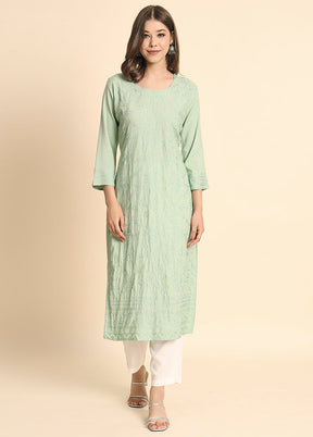 Pista Green Readymade Rayon Kurti - Indian Silk House Agencies