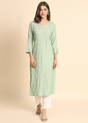 Pista Green Readymade Rayon Kurti