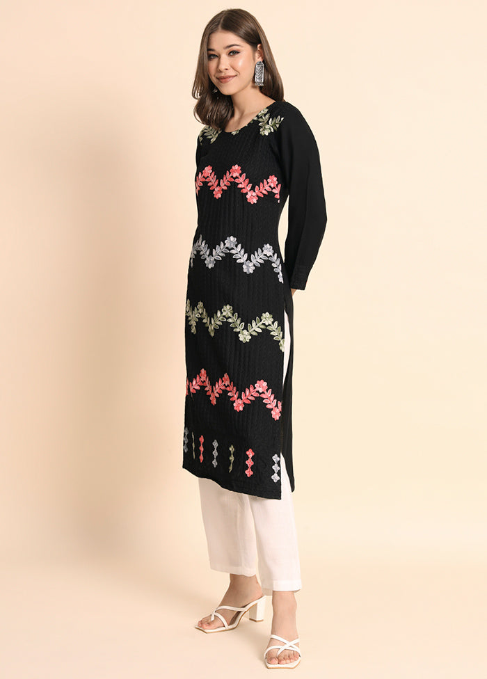 Black Readymade Rayon Kurti - Indian Silk House Agencies