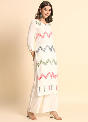 Off White Readymade Rayon Kurti - Indian Silk House Agencies