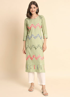 Pista Green Readymade Rayon Kurti - Indian Silk House Agencies