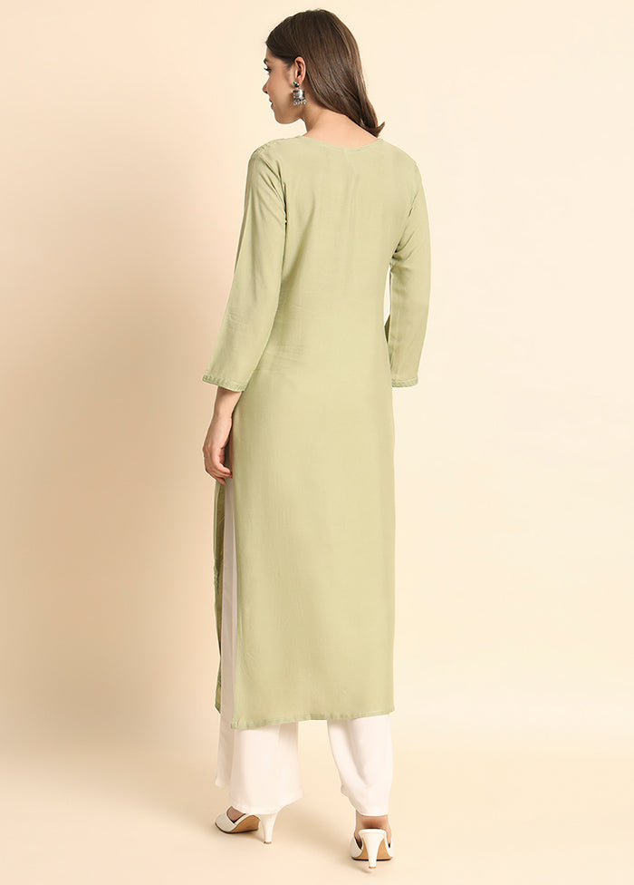 Pista Green Readymade Rayon Kurti - Indian Silk House Agencies