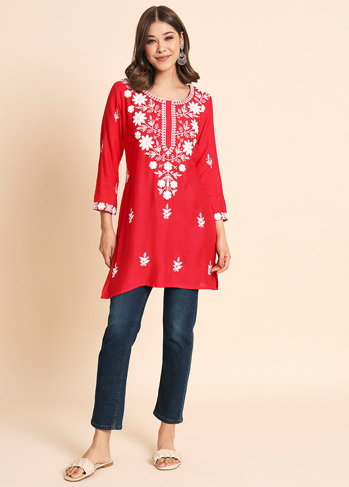 Pink Readymade Rayon Kurti